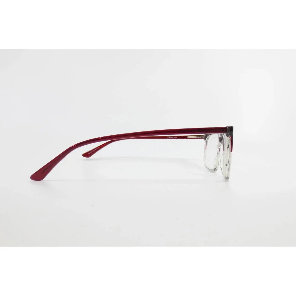 Otis + Grey OG 20241 Burgundy Clear Rectangular Eyeglass Frames 54-17-145